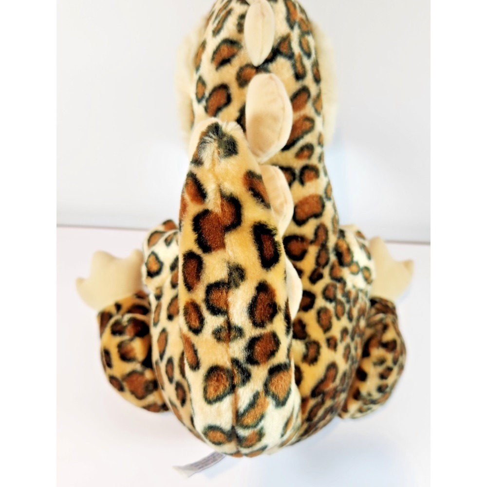 B.J Toy CO Cheetah Print Dinosaur Stuffed Animal Plush 14" RARE Toy Gift Brown - Picture 4 of 12